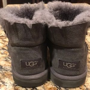 Gray Ankle Ugh Boots with Button